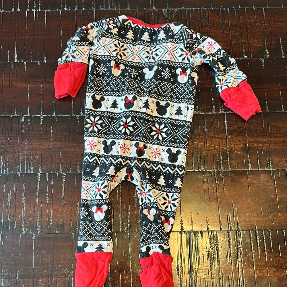 Little‎ Sleepies Red and Black Footie One Piece with Festive Pattern - Picture 3 of 3
